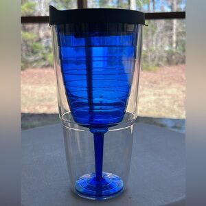 Tervis 16oz Blue Goblet Wine Cup with Lid